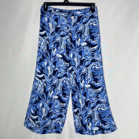 Lilly Pulitzer Pants Size 8 AVERY Crop Pant High Tide Navy You’re The Zest - Picture 4 of 9